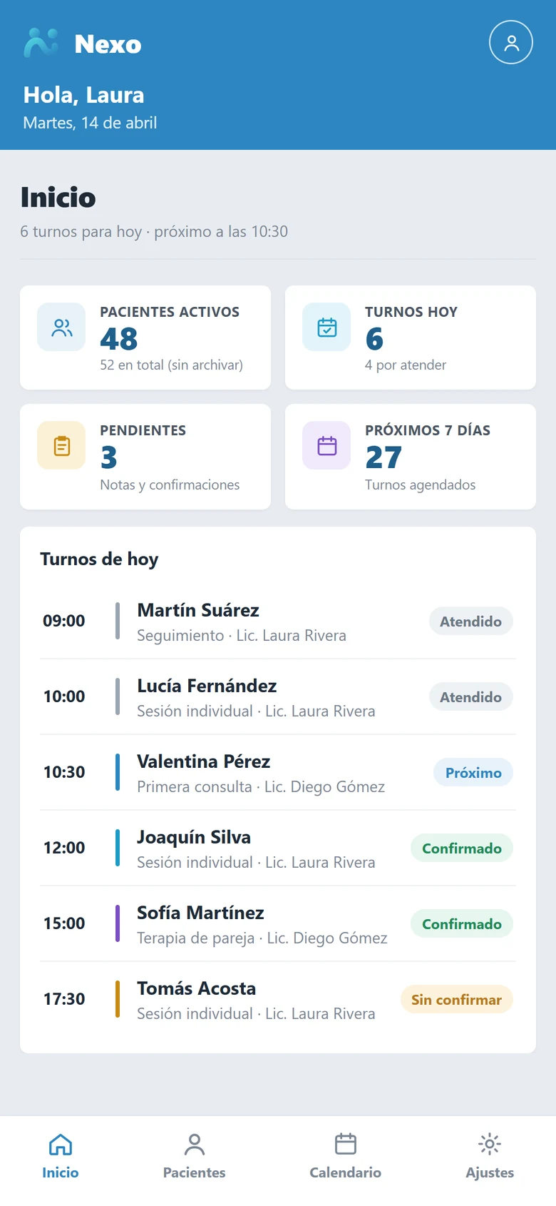 Nexo: vista en celular