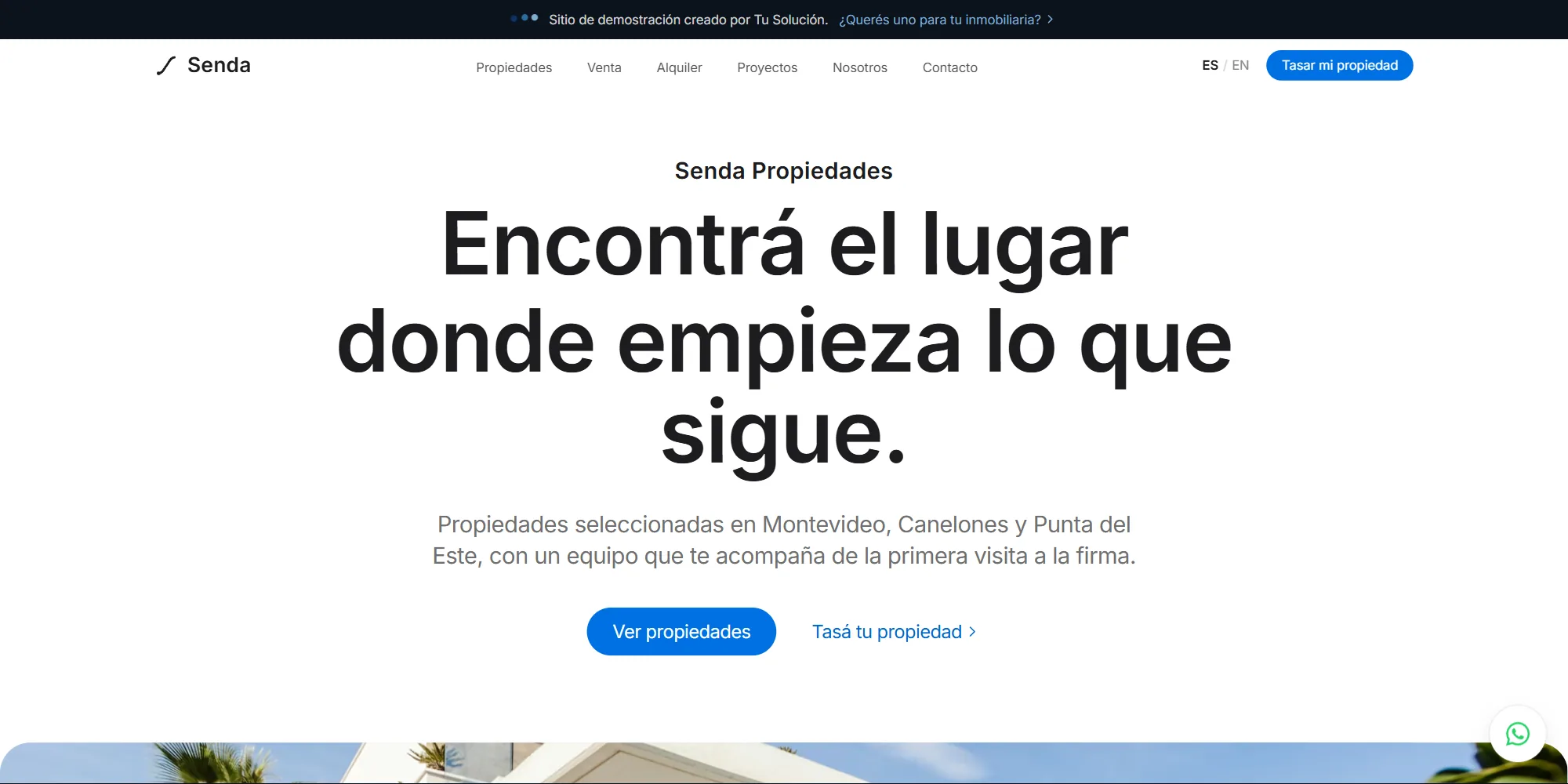Senda Propiedades: sitio inmobiliario desarrollado por Tu Solución